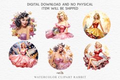 watercolor Pink Pin Up christmas Lady, Retro Women clipart, xmas character house wife Girl art 50s Christmas Lady Clipart Retro House Wife Women PNG Pin Up Girl Art Image Watercolor Transparent Print illustration sublimation creepy printable digital