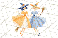Vintage Halloween Parade Clipart PNG, Halloween Kids Png Product Image 3