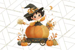 Vintage Halloween Parade Clipart PNG, Halloween Kids Png Product Image 2