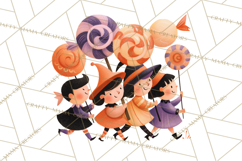 Vintage Halloween Parade Clipart PNG, Halloween Kids Png Product Image 4