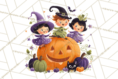 Vintage Halloween Parade Clipart PNG, Halloween Kids Png Product Image 3