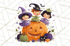 Vintage Halloween Parade Clipart PNG, Halloween Kids Png Product Image 3
