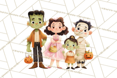 Vintage Halloween Parade Clipart PNG, Halloween Kids Png Product Image 2