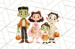 Vintage Halloween Parade Clipart PNG, Halloween Kids Png Product Image 2