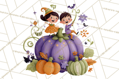 Vintage Halloween Parade Clipart PNG, Halloween Kids Png Product Image 5