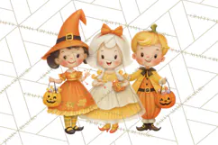 Vintage Halloween Parade Clipart PNG, Halloween Kids Png Product Image 5