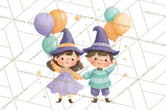 Vintage Halloween Parade Clipart PNG, Halloween Kids Png Product Image 3