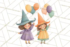 Vintage Halloween Parade Clipart PNG, Halloween Kids Png Product Image 4