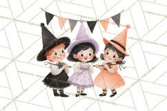 Vintage Halloween Parade Clipart PNG, Halloween Kids Png Product Image 4