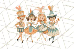 Vintage Halloween Parade Clipart PNG, Halloween Kids Png Product Image 2