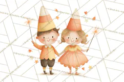 Vintage Halloween Parade Clipart PNG, Halloween Kids Png Product Image 5