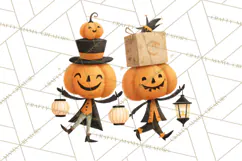 Vintage Halloween Parade Clipart PNG, Halloween Kids Png Product Image 5