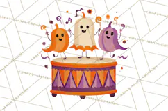 Vintage Halloween Parade Clipart PNG, Halloween Kids Png Product Image 2