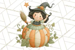 Vintage Halloween Parade Clipart PNG, Halloween Kids Png Product Image 4
