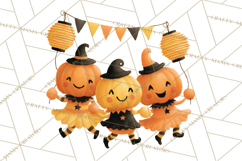 Vintage Halloween Parade Clipart PNG, Halloween Kids Png Product Image 4