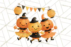 Vintage Halloween Parade Clipart PNG, Halloween Kids Png Product Image 4