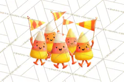 Vintage Halloween Parade Clipart PNG, Halloween Kids Png Product Image 5