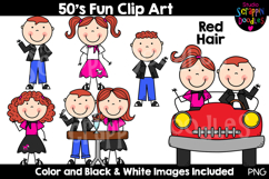 Fifties Fun Kids Clip Art Product Image 1