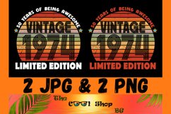 Vintage 1974 50 Years Of Being Awesome Png, Limited Edition Product Image 1