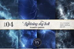 Lightning Bolt Digital paper, Thunderstorm pattern Product Image 1