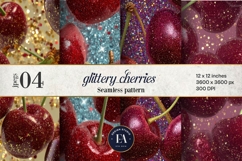 Glitter Coquette Cherry Pattern | Sparkly Glam Texture Paper Product Image 1