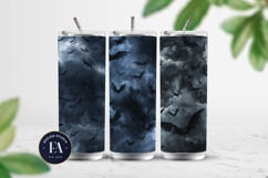 Bats Night Sky Pattern, Dark Gothic Bat Seamless Paper Product Image 2