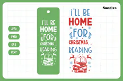 Christmas Bookmark Saying SVG For Book Lovers - I'll Be Home Product Image 3