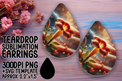 Elegant Teardrop Design PNG for Earrings , USA Flag Product Image 1