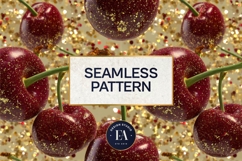 Glitter Coquette Cherry Pattern | Sparkly Glam Texture Paper Product Image 3