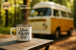 Camping Coffee Mug Mockup Enamel Cup Van Outdoor Product Image 1