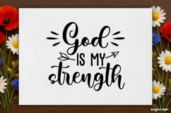 God is My Strength SVG Engraved | Faith SVG Product Image 2