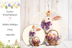 Easter Bunny Wind Spinner Design, Easter Basket Wind Spinner Product Image 1