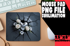 Sweet Mouse Pad Sublimation Ideas, 3D Heart Product Image 1