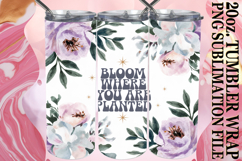 Cheerful escapes 20oz tumbler wrap, Flower Quote Product Image 1