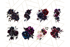 Metallic Gothic Flower PNG, Dark Fantasy Bouquet Clipart Product Image 3