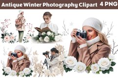 Antique Winter Photography Clipart PNG Product Image 1