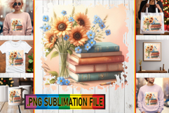 Unique TSHIRT Designs Magic PNG, Book and flower Product Image 1