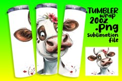 Playful Farm Cow Watercolor Tumbler Wrap - 20oz Product Image 1