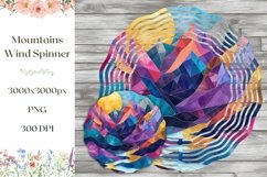 3D Paper Mountains Wind Spinner, Nature Sublimation Design Product Image 1