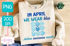 Autism Awareness Month PNG sublimation design Product Image 1