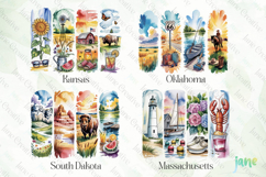 Summer 50 States Brushstroke USA Clipart Product Image 1