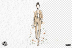 Stylish Spring Girl Clipart Product Image 1