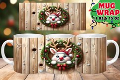 Cartoonish 3D Christmas Fun Mug Wrap 11oz PNG Product Image 1