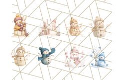 Pastel Snowman Clipart PNG, Cute Soft Winter Graphics Product Image 3