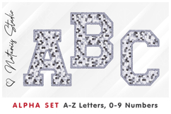 Silver Sequins Alpha Set. Letters Numbers Clipart. Product Image 1