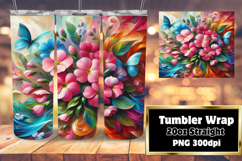 BEAUTY 20oz Tumbler Template for DIY , Flowers Product Image 1