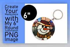 Snowman Round Design 3D Christmas Holiday Keychan PNG Product Image 1