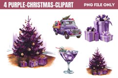 Purple Christmas Sublimation Clipart PNG Product Image 1