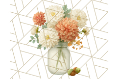 Fall Mason Jar Flowers PNG Clipart Product Image 3