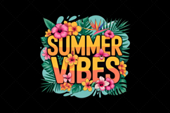 Boho Chic Summer Vibes PNG with Flowers Product Image 2
